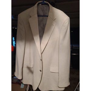 Alan Flusser Blazer Suit Jacket Mens 46 Long Silk Blend Ivory